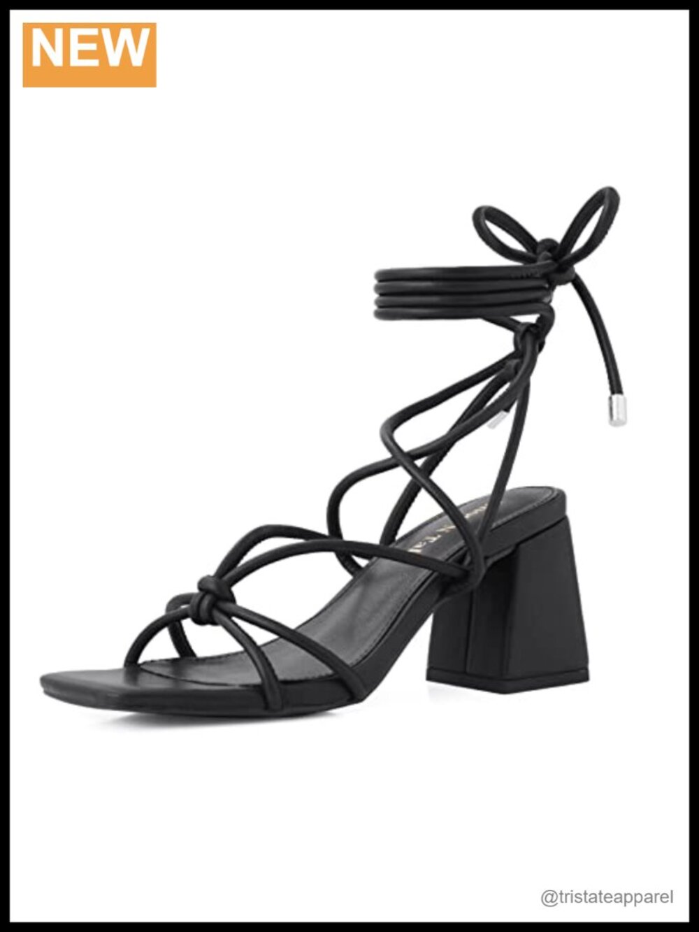 Lace Up Chunky Heel Square Toe Sandals Women Dress Party Wedding Shoes